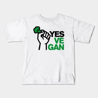 Yes ve gan Vegan Vegans Vegetarian Animal Rights protest Kids T-Shirt